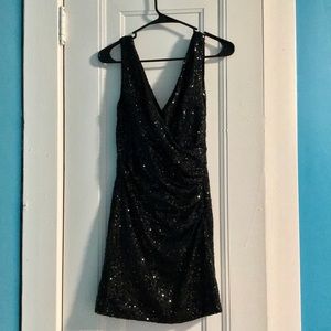 Tentation Paris Black Sequin Mini Dress